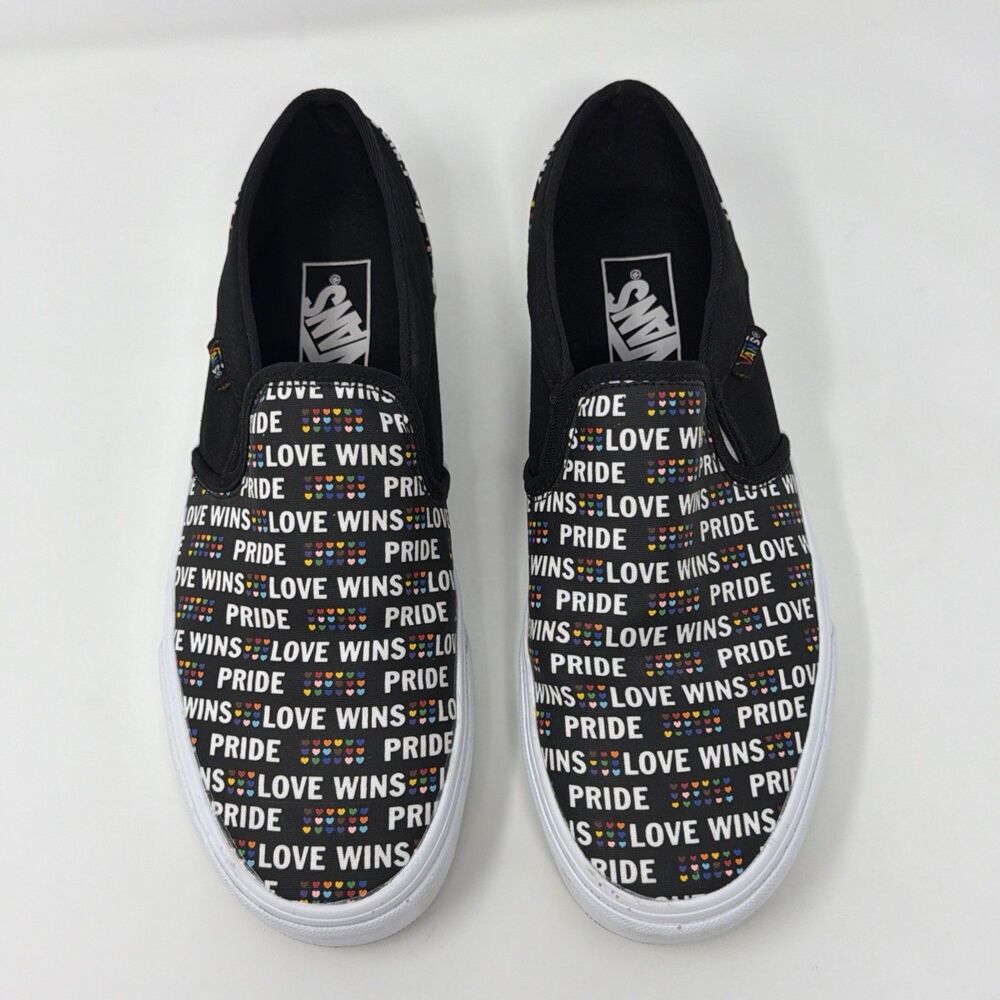 Vans Asher Pride Love Wins Women's Slip-On Shoes Black Multicolor Size 9.5 - Picture 13 of 16